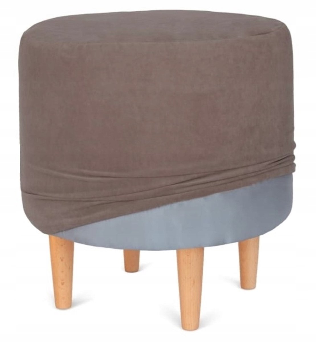 Merkloos Ronde Poef Hoes - Gestreept Corduroy - 50x25cm