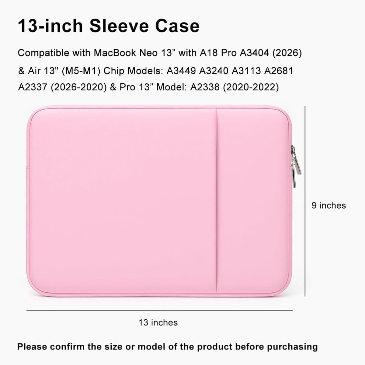 Laptophoes 15,3 inch - Helder Roze - 33 x 23 x 2 cm - Traagschuim Bescherming voor 13 Inch Laptop - Lichtgewicht en Met Accessoirevak
