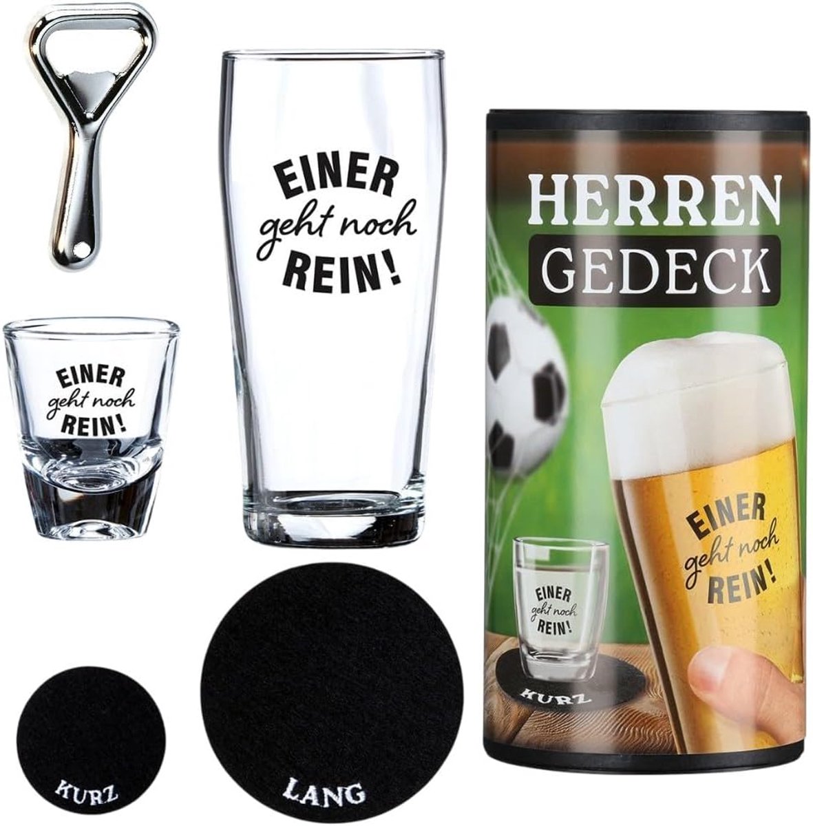 CULT at home Geschenkset mannen bierglas borrelglas "Einer geht noch rein" - ShopVlot