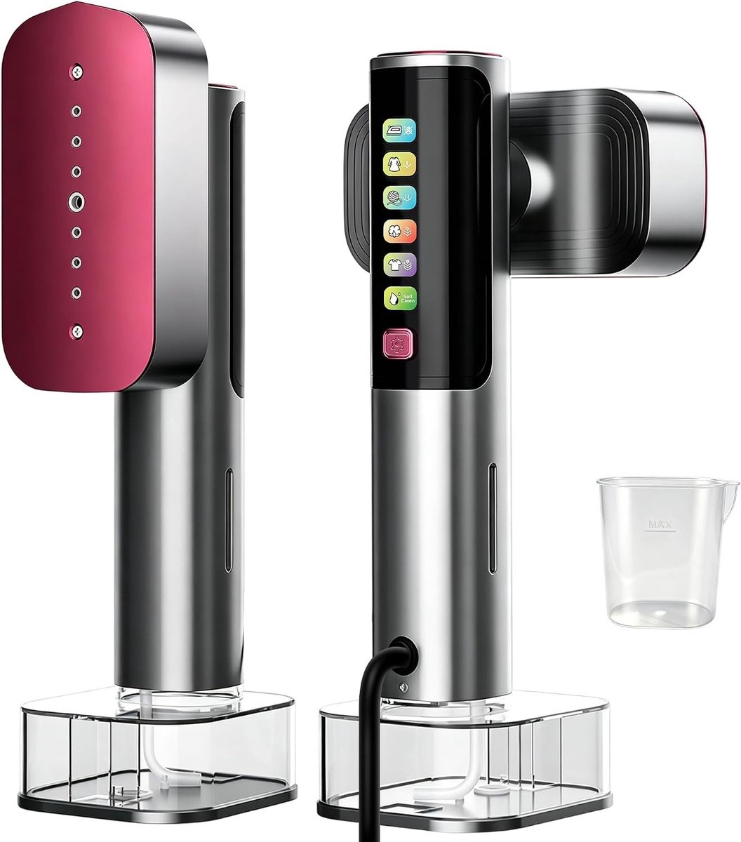 Reisstrijkijzer - Wit - 2-in-1 Mobiel Stoomstrijkijzer met LED-Display