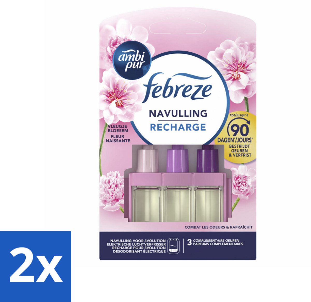 Ambi Pur - 3Volution - Navulling - Vleugje Bloesem - 20 ml - Voordeelverpakking - 2 stuks