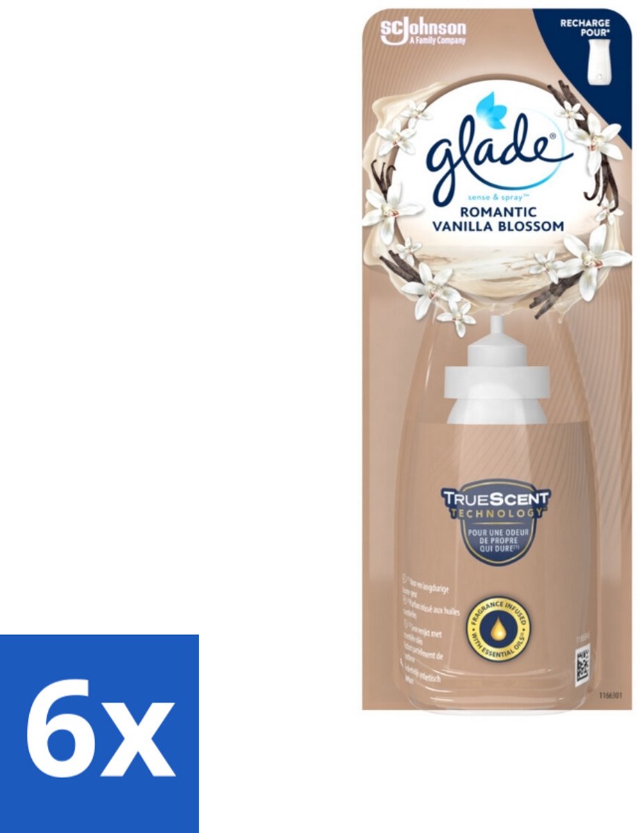 Glade - Sense & Spray - Romantic Vanillebloesem - 18 ml - Voordeelverpakking - 6 stuks
