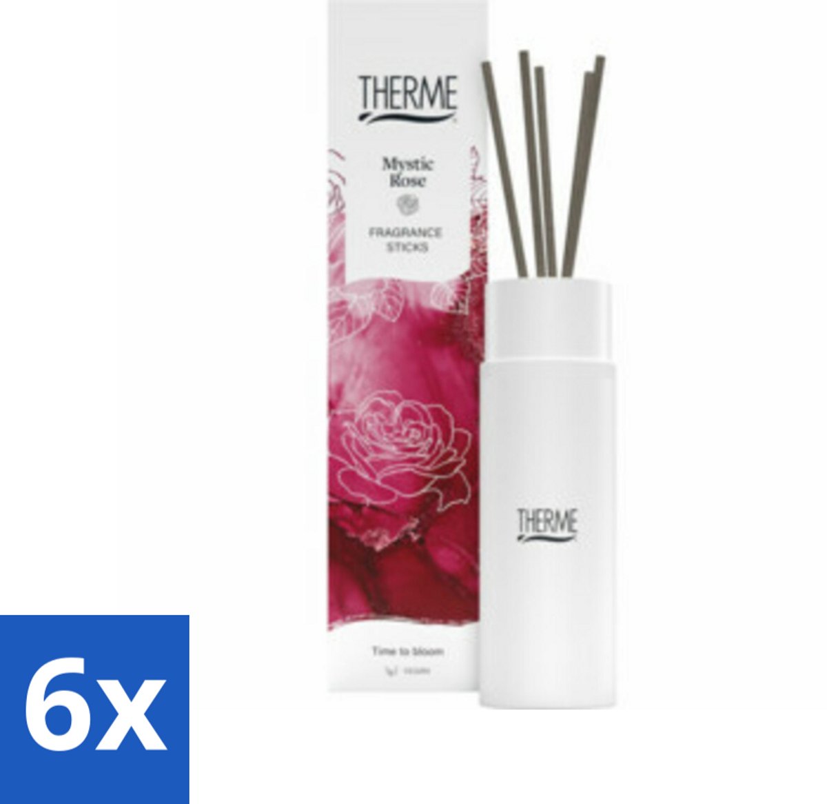 Therme - Mystic Rose - Geurstokjes - Langdurige Geur - Aromatisch - 100ml - Voordeelverpakking - 6 stuks
