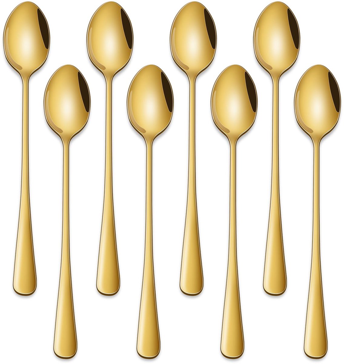 Iijstheelepels 7,5 inch - set van 8 roestvrijstalen - lange steel - ideaal voor desserts - ShopVlot