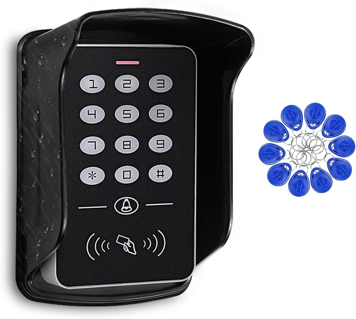 Standalone keypad proximity RFID controller - voor één deur - 1000 gebruikers - met regenbescherming - ShopVlot