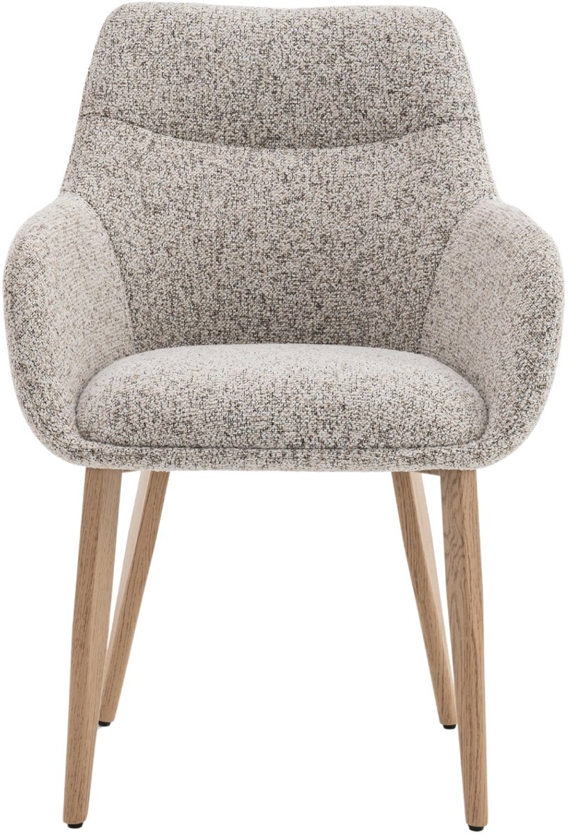 DÉJA Living Eetkamerstoel Noé - Beige/Naturel - Zithoogte 47cm - Set van 2