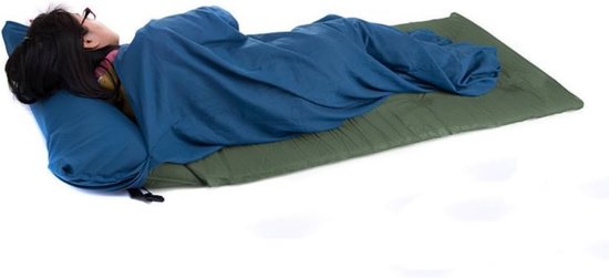 Reisslaapzakvoering - ultralicht ontwerp - gemaakt van zeer goed ademend katoen [220 x 75 cm]; eenvoudig in te pakken-voelt uitzonderlijk zacht aan en wordt geleverd met een opberghoes. — afbeelding 2