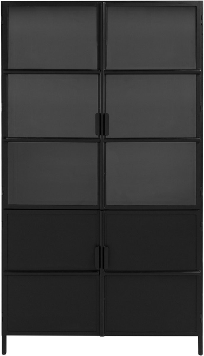 Giga Meubel Vitrinekast Tygo - Zwart Metaal - 120x40x210cm