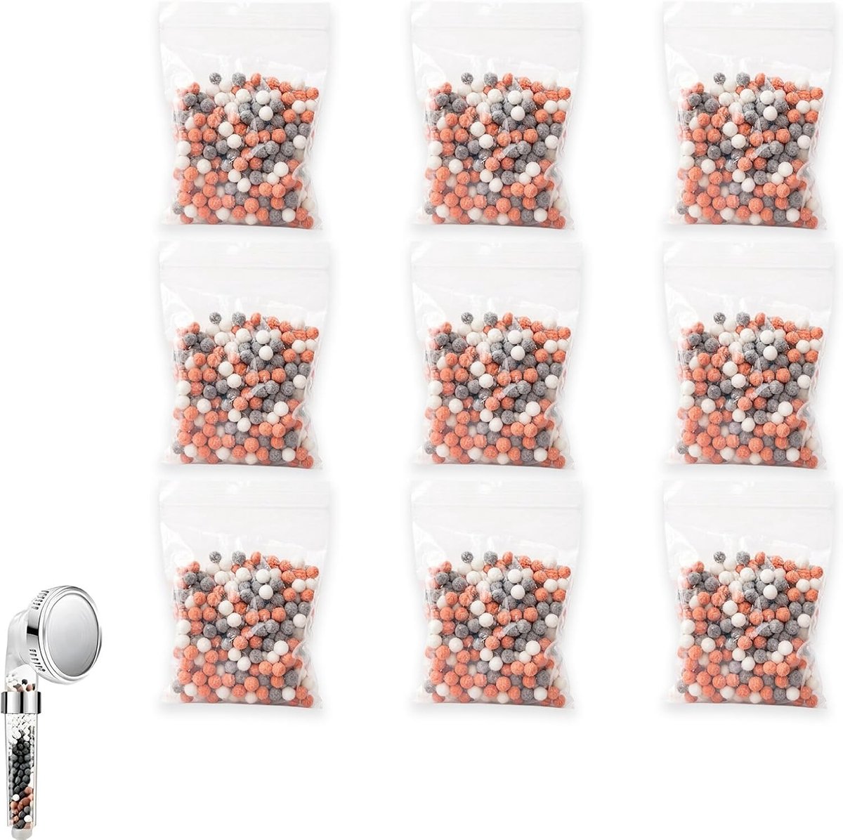Mineraalparels navulset met kits voor douchekop, filterstenen voor chloorverwijdering, waterreiniging en verbetering - ShopVlot