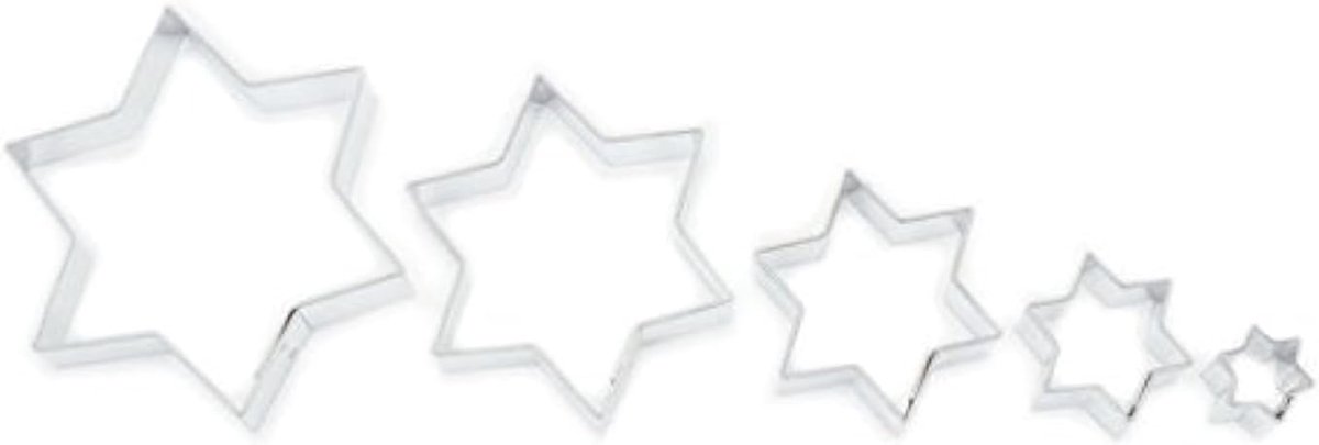 Stainless steel cookie cutter set of 5 stars 1.8-8 cm - ShopVlot