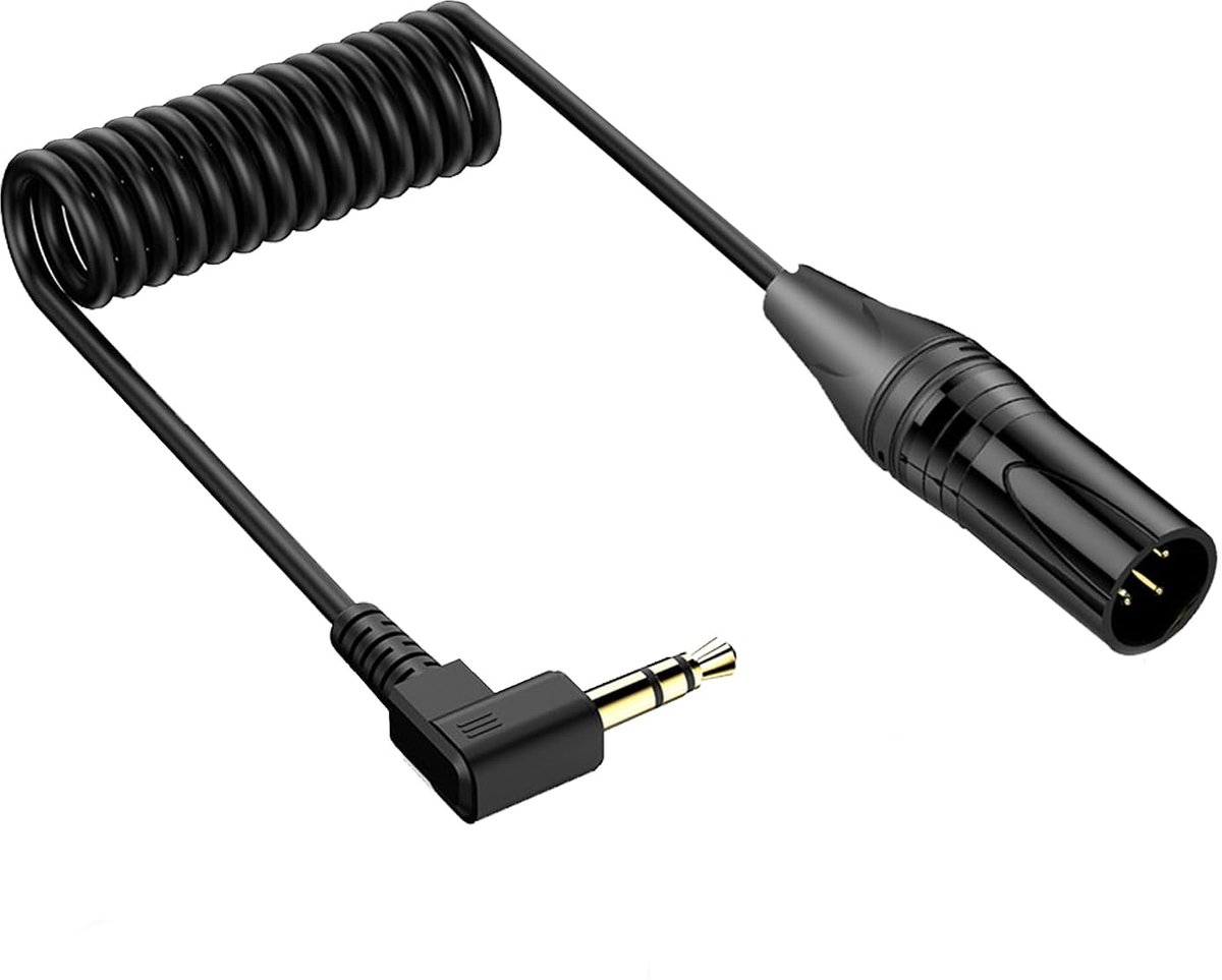3.5mm to Right Angle XLR Auxiliary Cable, 1/8 Inch Stereo Jack Cable to XLR Plug, Microphone Cable for Amplifier, 30cm - ShopVlot