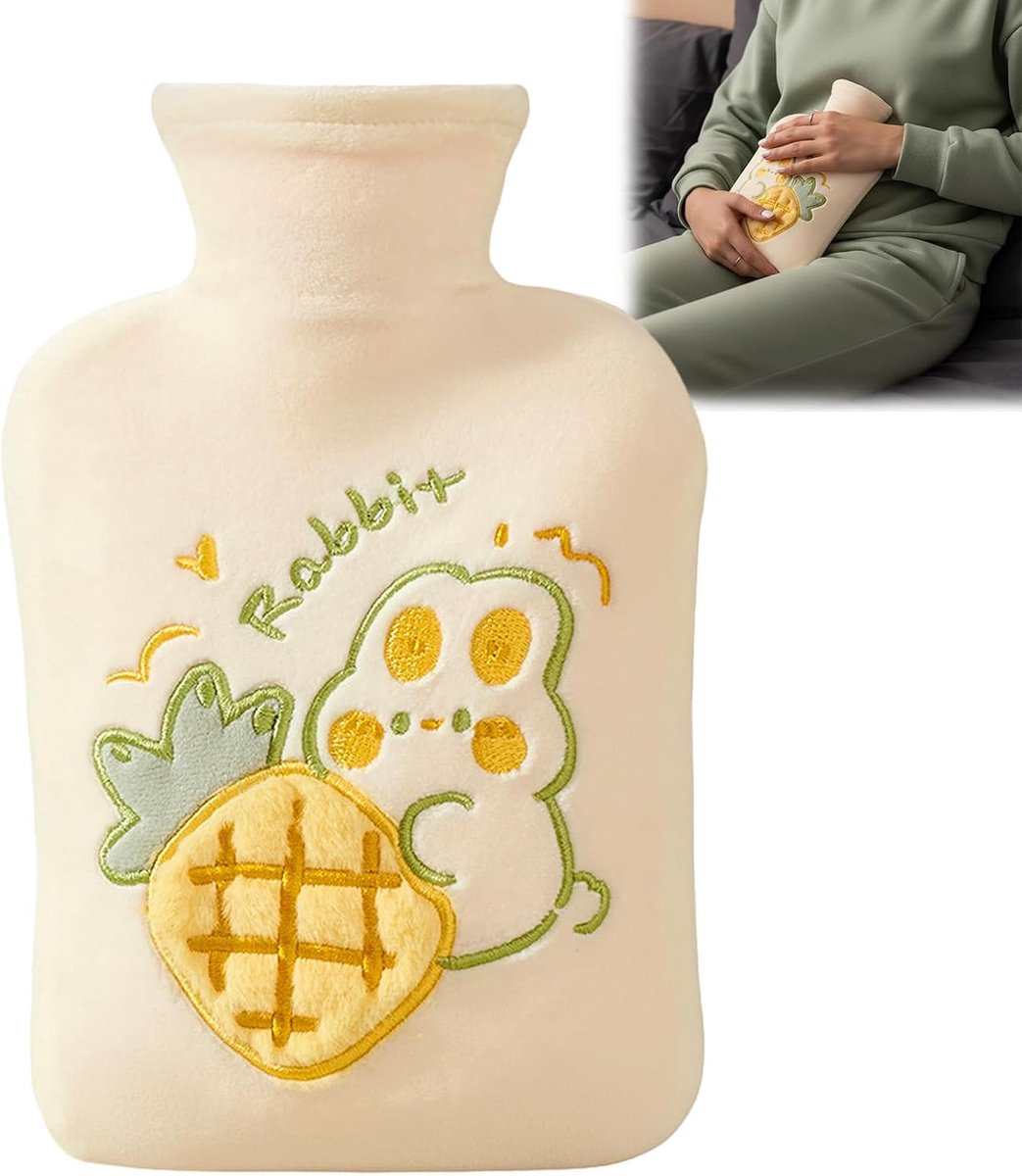 Hoogwaardige warmwaterkruik, 1 l, waterdichte warmwaterkruik van rubber, handwarmer en voetenwarmer voor thuis - ShopVlot