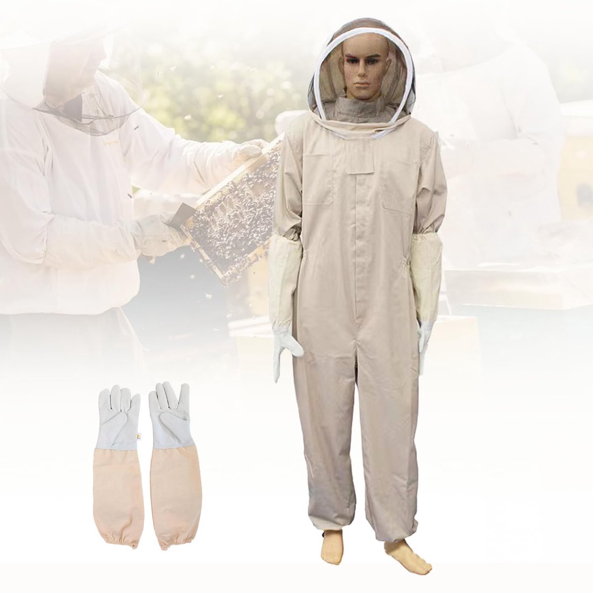 Imkeroutfit voor heren, bijerkostuum voor vrouwen en mannen (bijenteelt handschoenen), imkerpak voor professionele en - ShopVlot