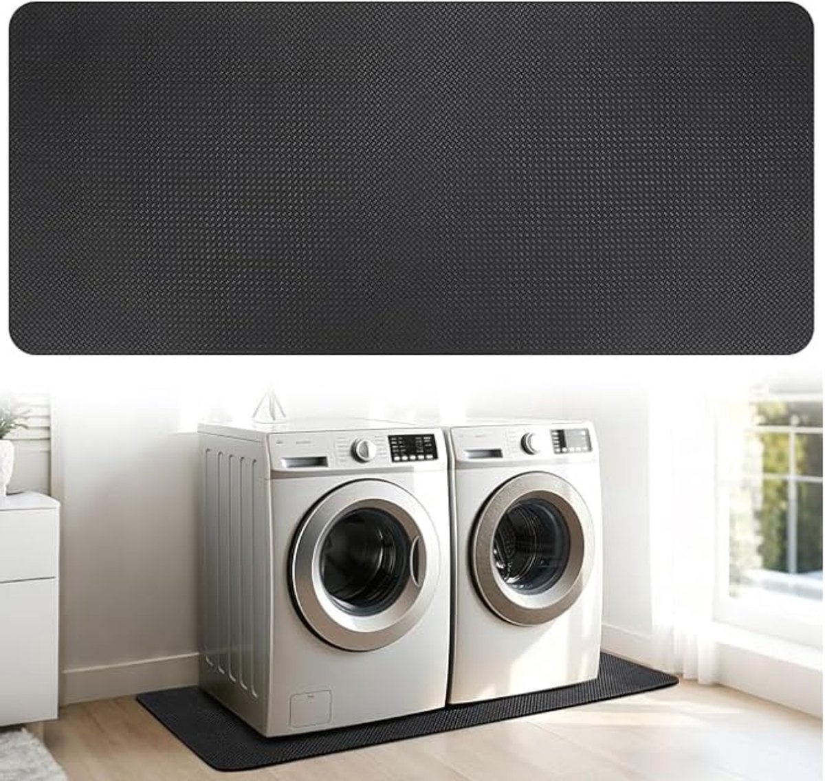 LOMUG Antislipmat voor wasmachine en droger, 68,5 x 160 cm, voor 2 apparaten, aan beide zijden antislip, waterdicht, 5 - ShopVlot