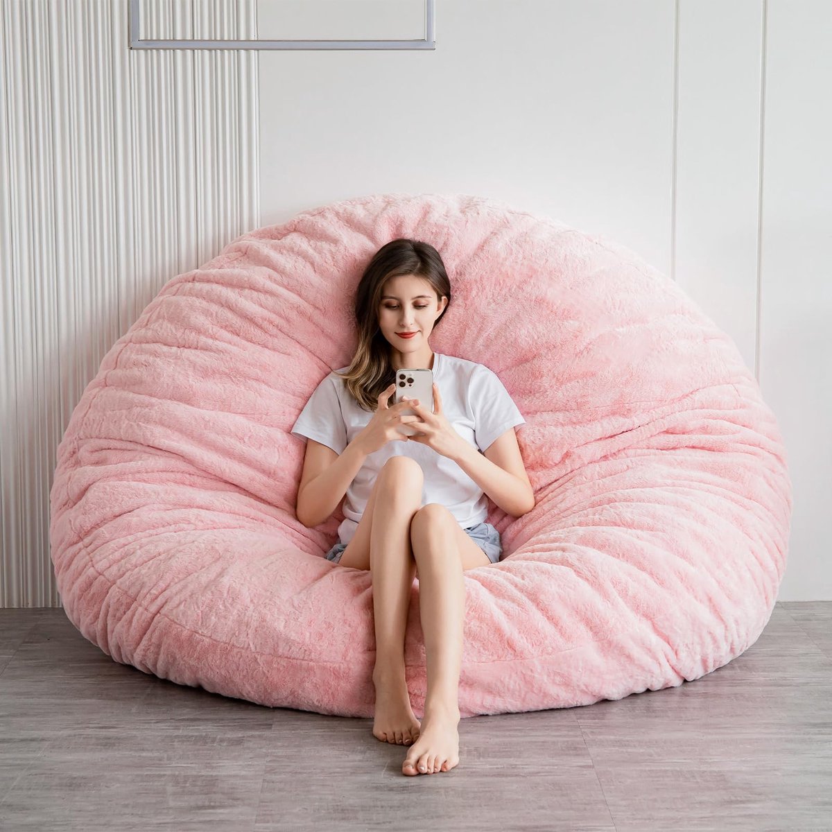 Zitzakbed 150 x 150 cm - pluche overtrek - convertibel tot bed - comfortabel voor volwassenen - ShopVlot