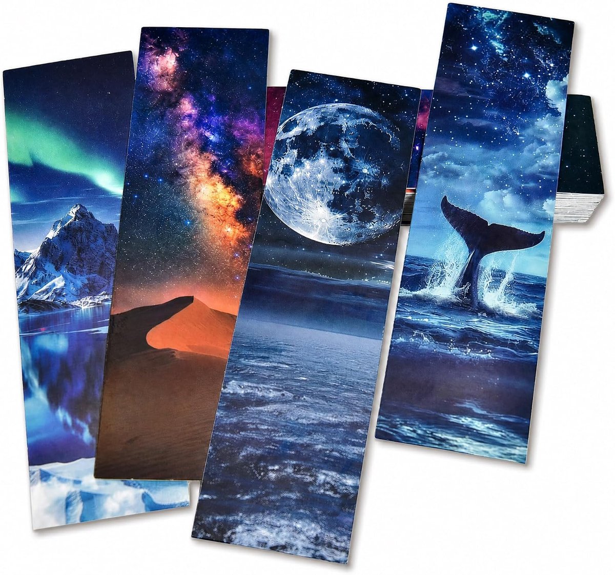 30 aurora- en galaxyboekenleggers 15 × 4 cm beschrijfbaar - ShopVlot