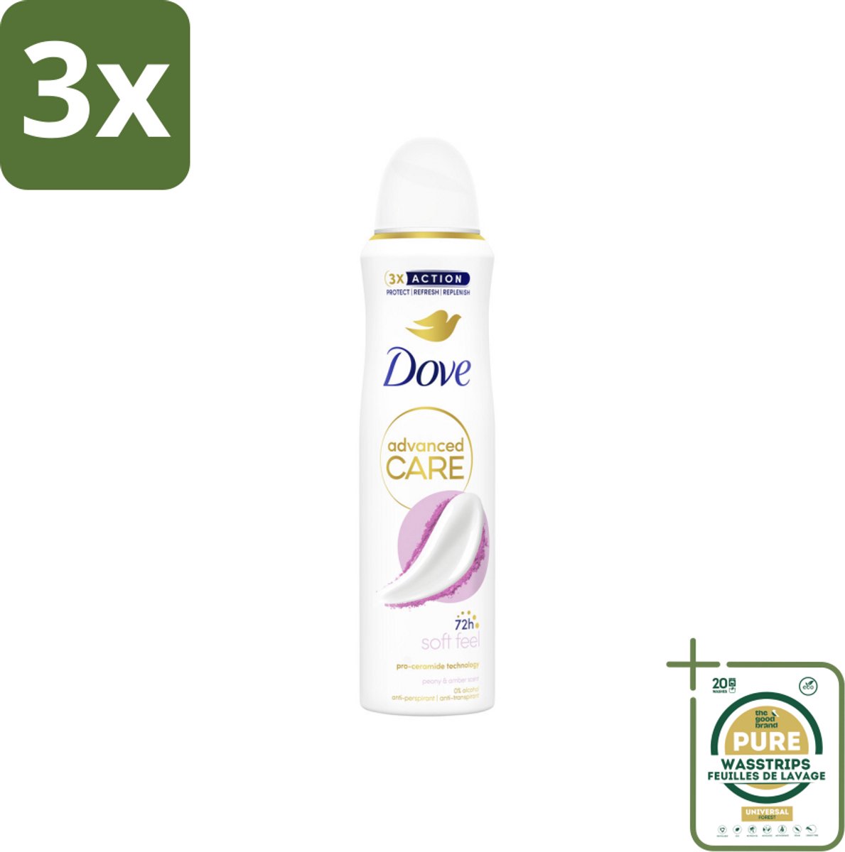 3 x Dove Deodorant Spray - Soft Feel - 150 ml - Grootverpakking - Dove Deodorant Spray Soft Feel - Anti-transpirant - Zweetbevoegd - Oksel Verzorging - Warme Geur