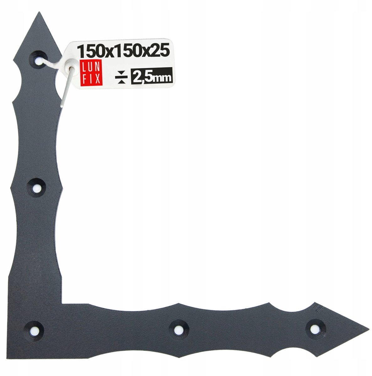LUN FIX - Flachwinkel 150x150x25x2,5 mm - Schwarz Dekowinkel Zierwinkel L 90