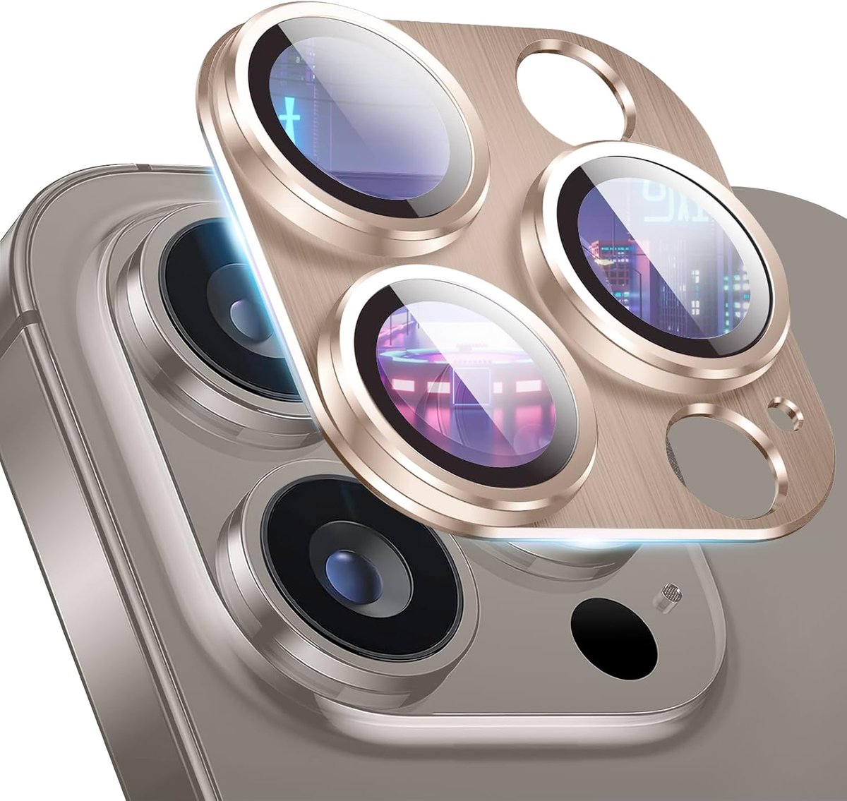 ZoRoll Camera Protective Film Compatible with iP 15 Pro/15 Pro Max, Metal Aluminium Armor Film, HD Clear - ShopVlot