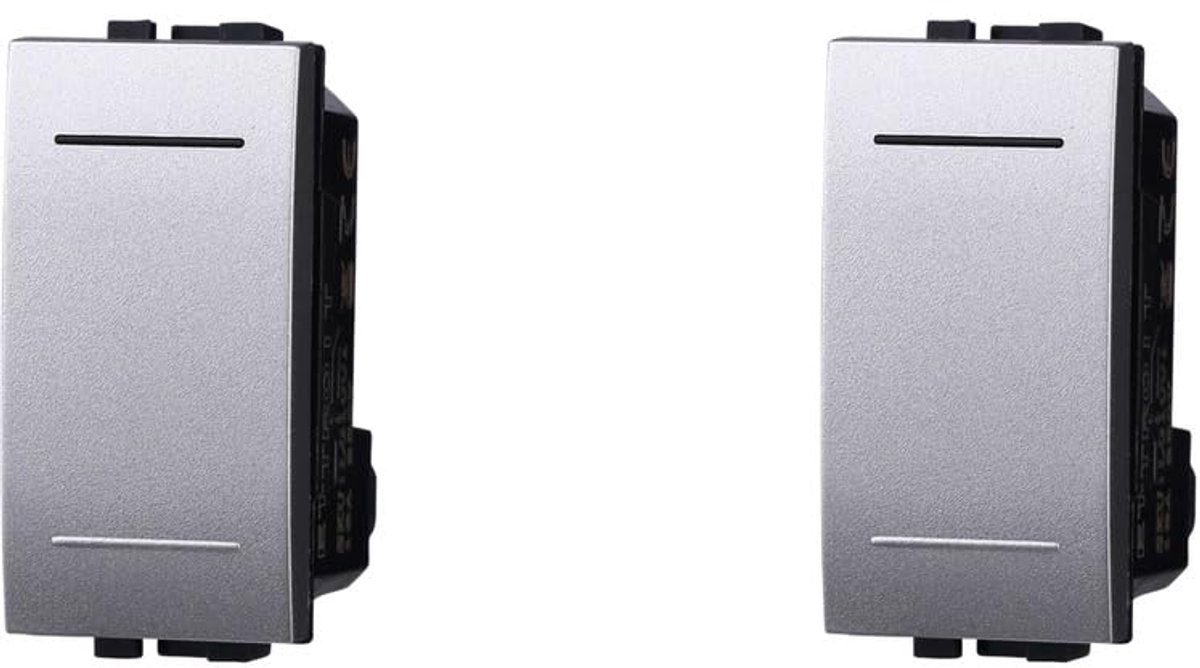 Toggle schakelaar 1P 16A unipolaire - kleur grijs - compatibel met Bticino Living International/Light - ShopVlot