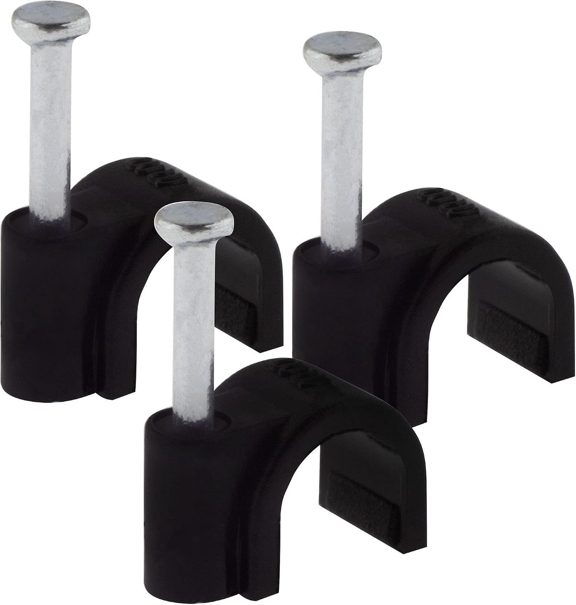 Nailklem 4 mm - zwarte kabelklem - 100 stuks - inclusief spijker - ideaal voor kabelbeheer - ShopVlot
