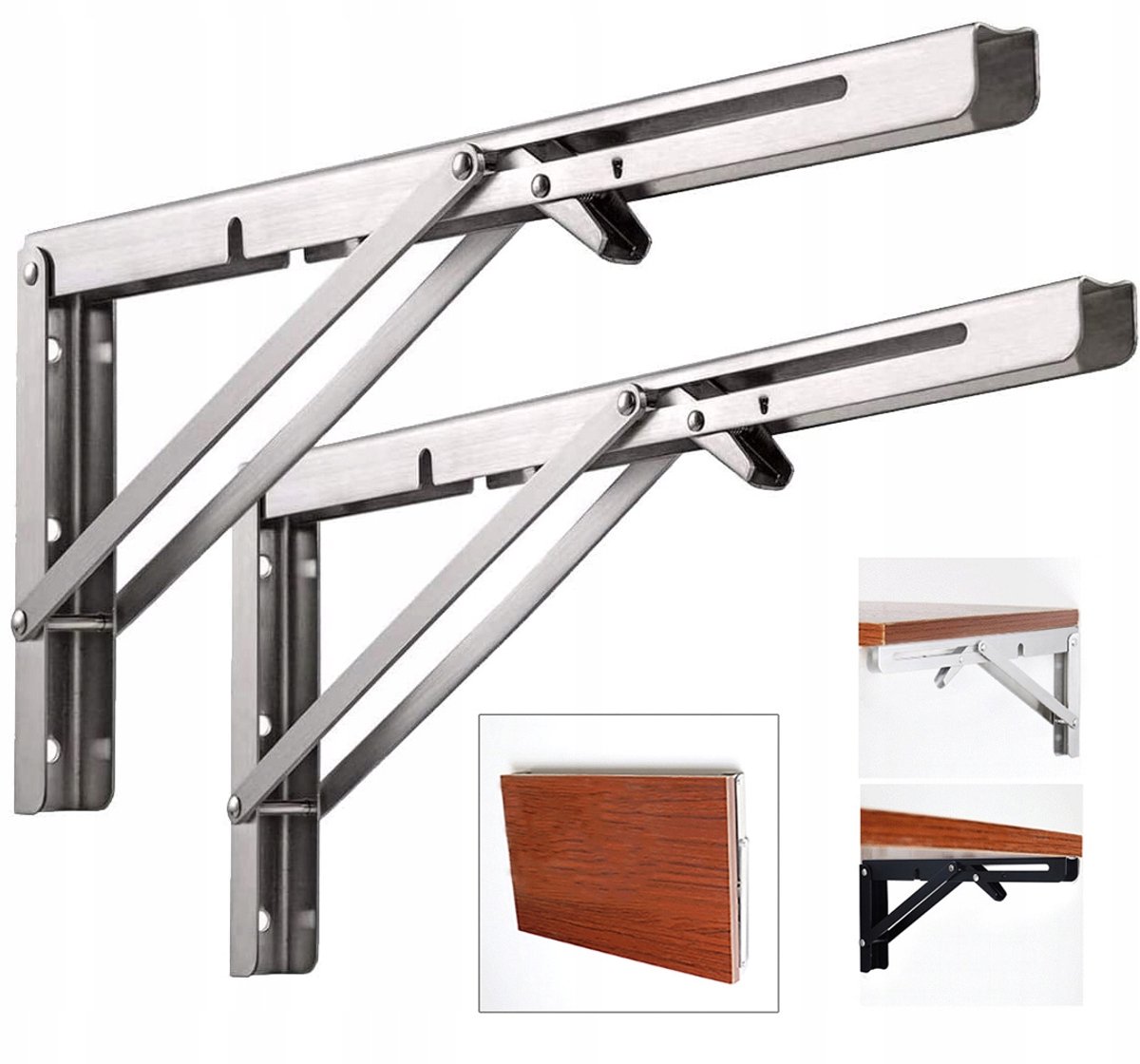 2x Inklapbare Plankdragers - 200mm - Zware Kwaliteit Staal