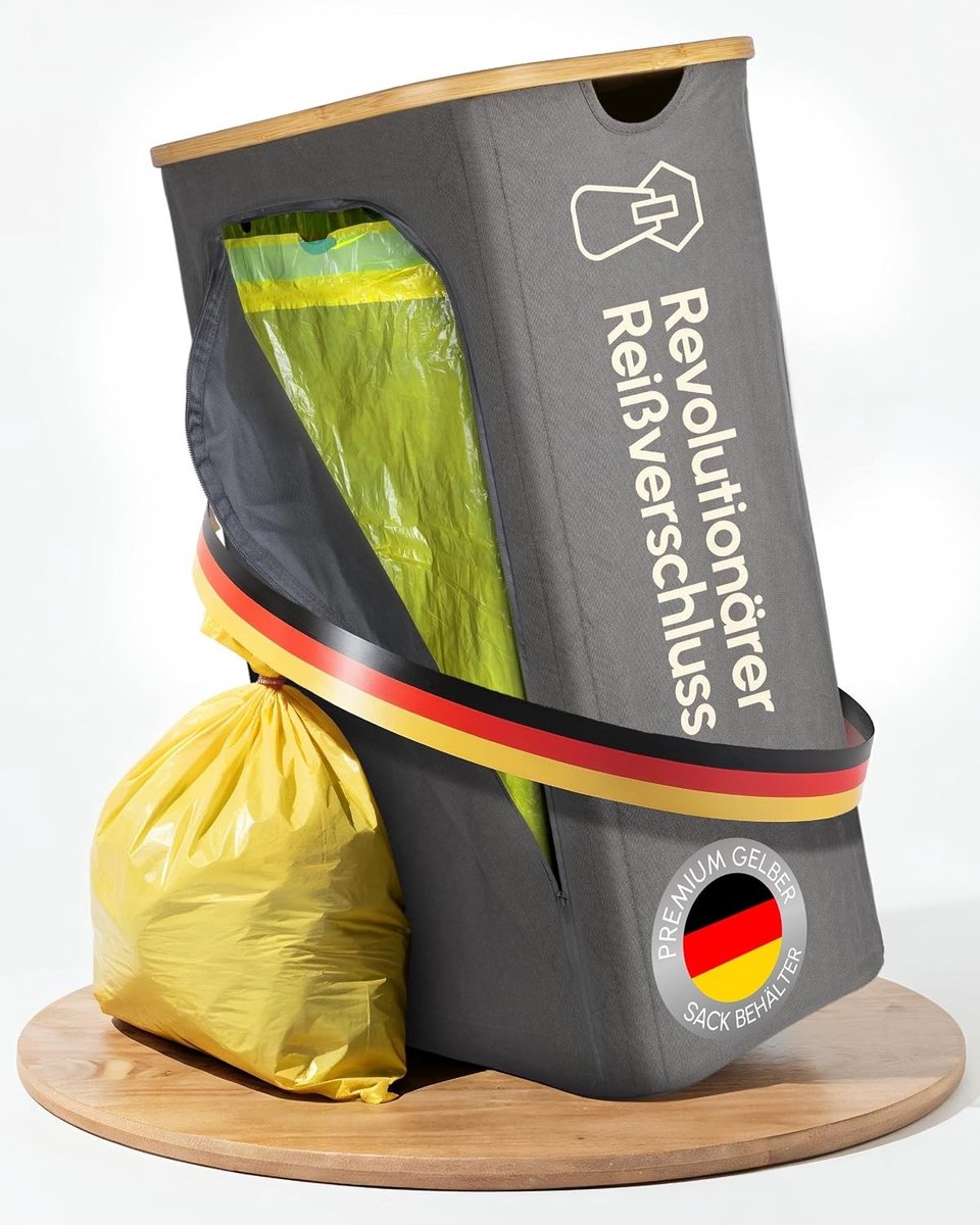 Gele Zak Standaard - Grijs - 110L - Exclusieve Ritssluiting voor Eenvoudig Gebruik - Voor Tuin- en Afvalbeheer