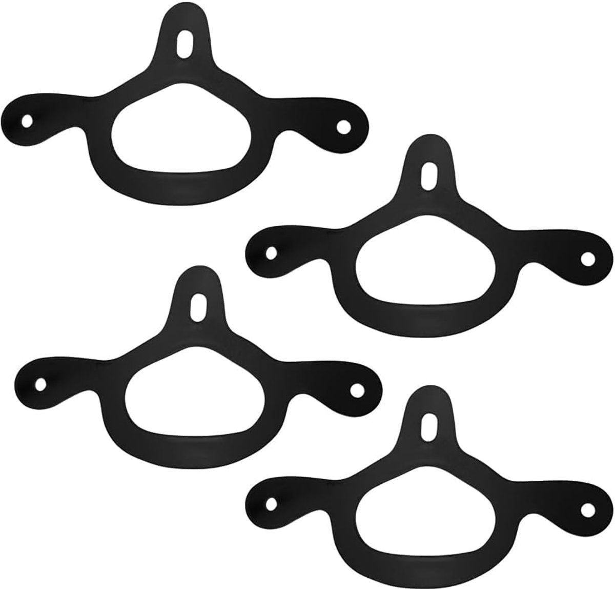 4 stuks sporenriemen van rubber, zwart, om te bevestigen, westernstijl, paardrijsport, verstelbaar, sporenhouder - ShopVlot