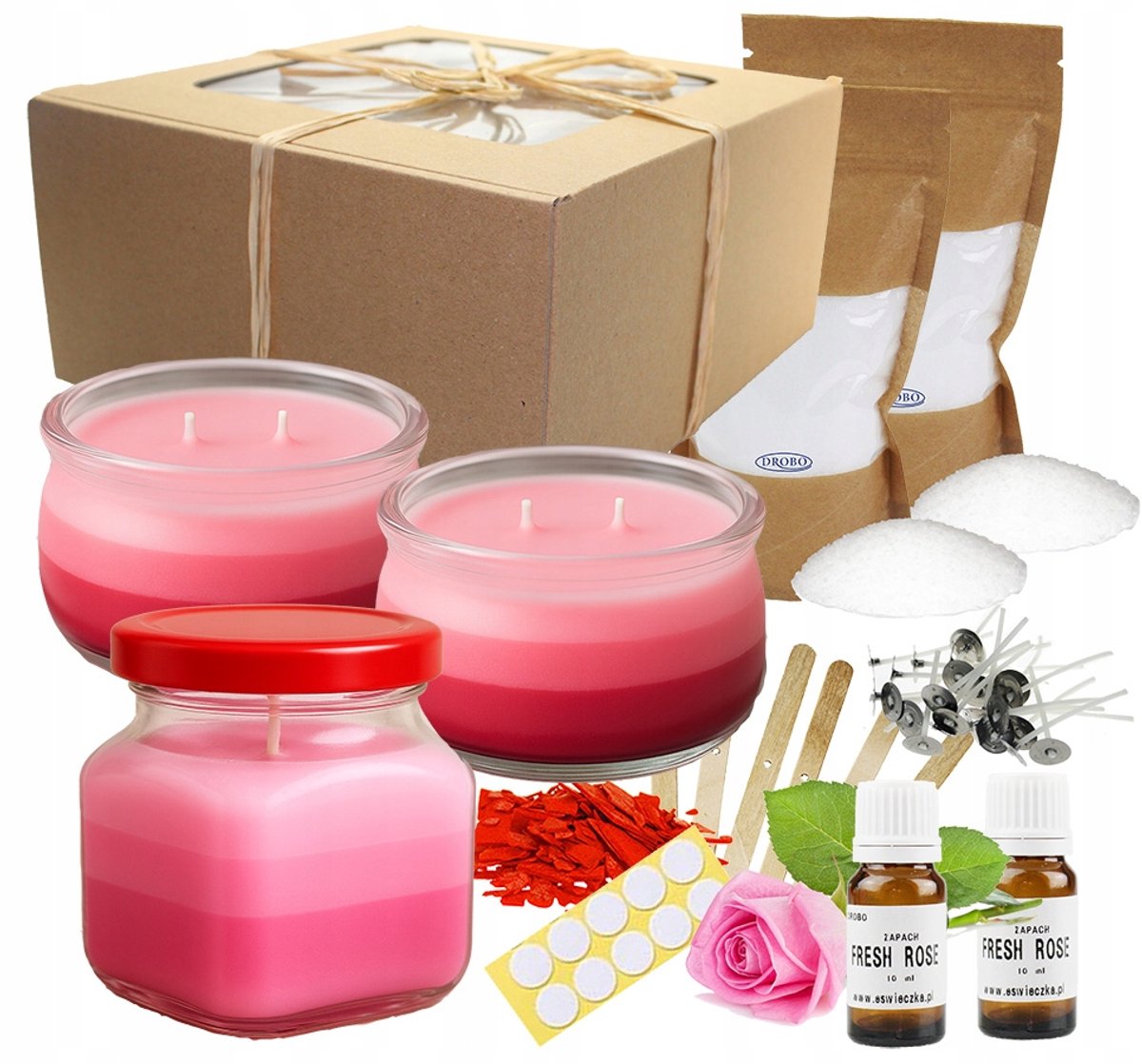 Zelf Kaarsen Maken Set - Rozengeur - Cadeau Idee