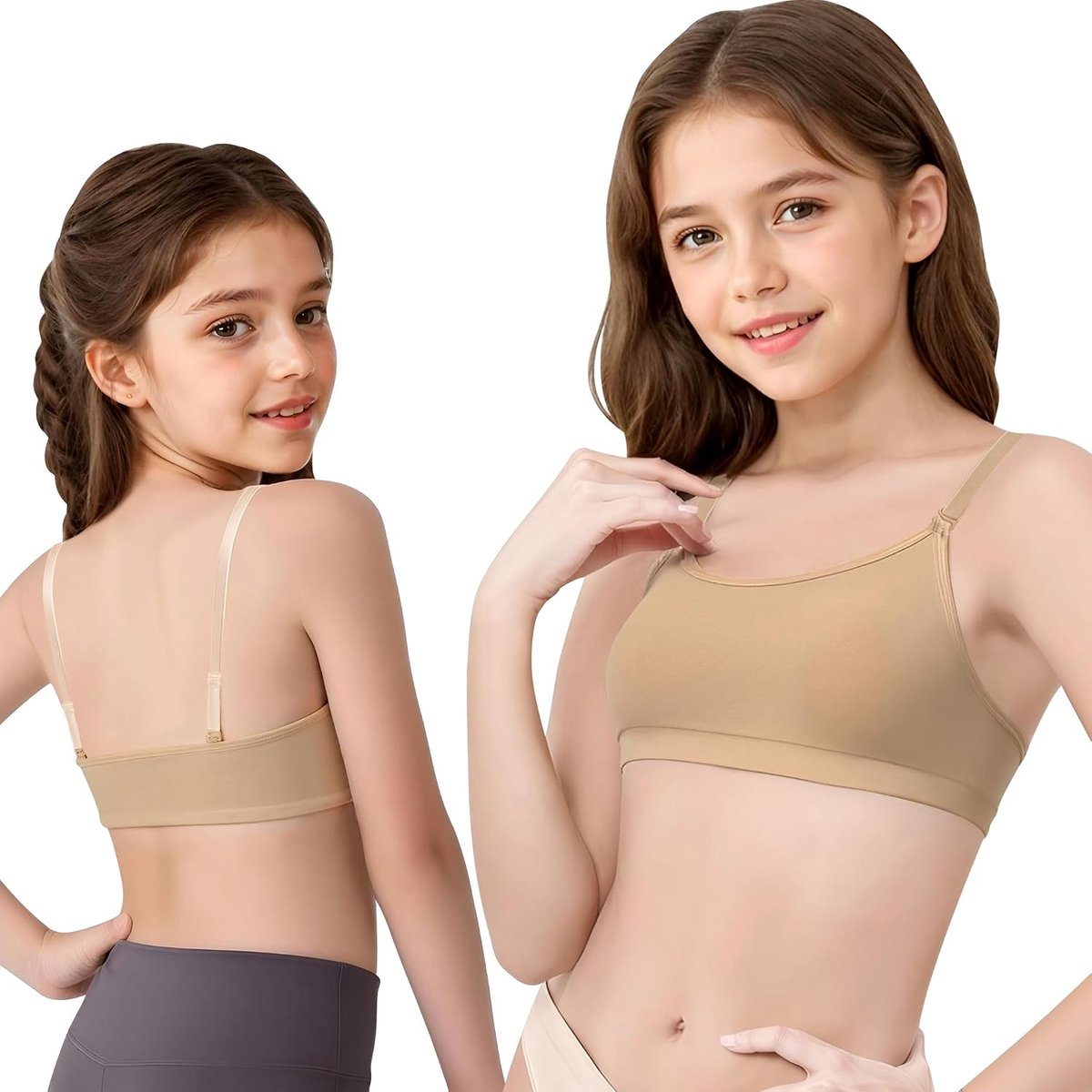 Balletbeha voor meisjes met siliconen pads - 2 paar heldere verstelbare bandjes - comfortabel - ideaal voor danslessen - ShopVlot