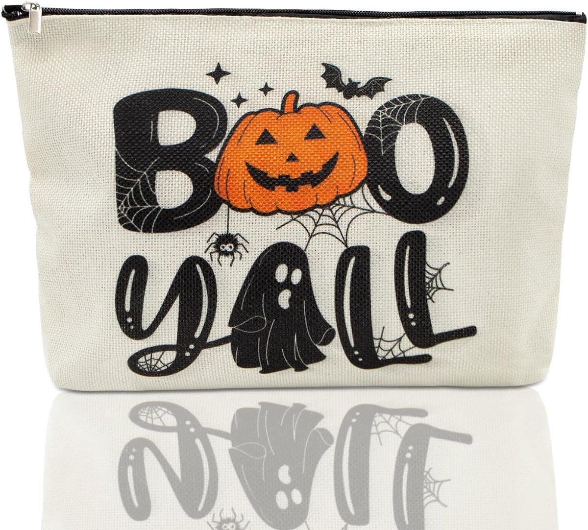 Make-up tas groot - Halloween ontwerp - pompoen en spook - ideaal voor reizen - ShopVlot
