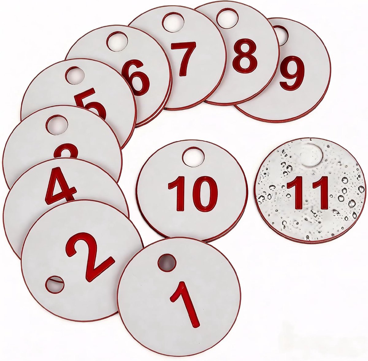 Plastic Number Plates, Durable Engraved Number Plates with 4mm Hole, ABS Material, 50 Pieces Round ID Labels for - ShopVlot