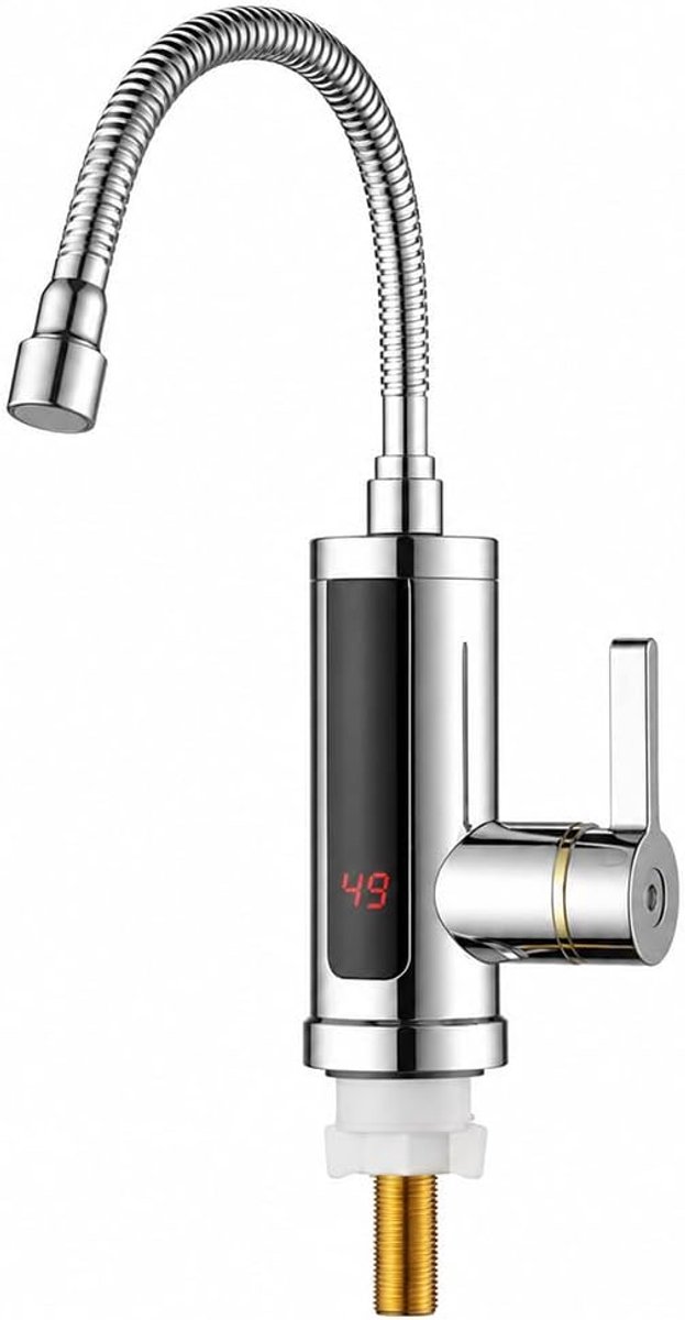 220 V 3000 W LED Faucet with Flow Water Heater, Electric Kitchen Faucet with Flow Water Heater, 360° Rotatable, Hot - ShopVlot