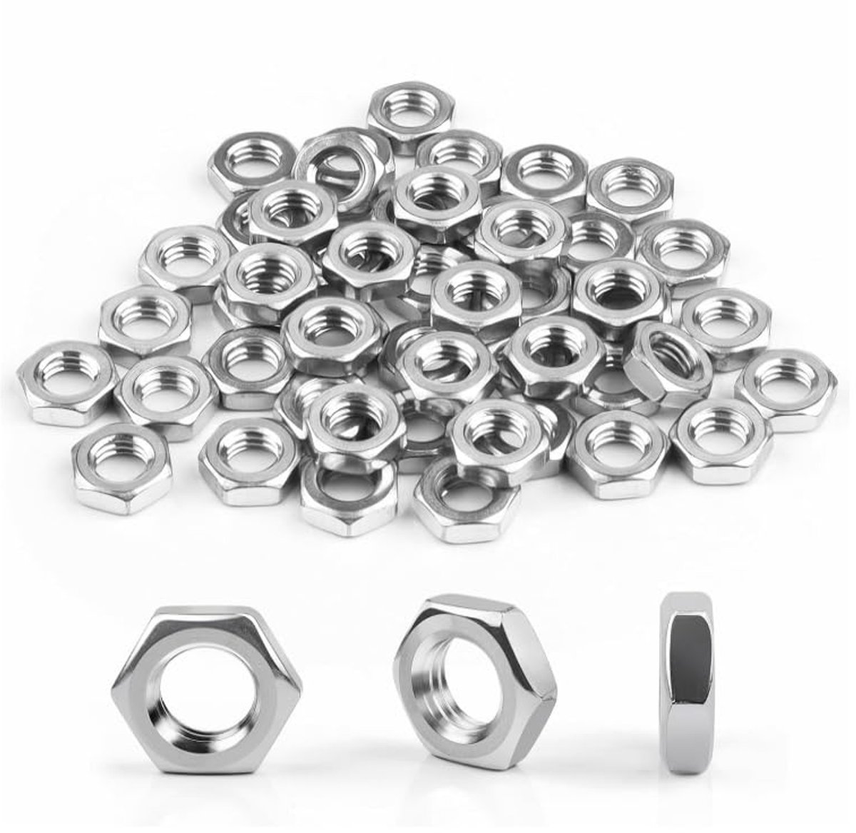 Hex nut M5 fine thread nut flat black thread nut 50 pieces black - ShopVlot
