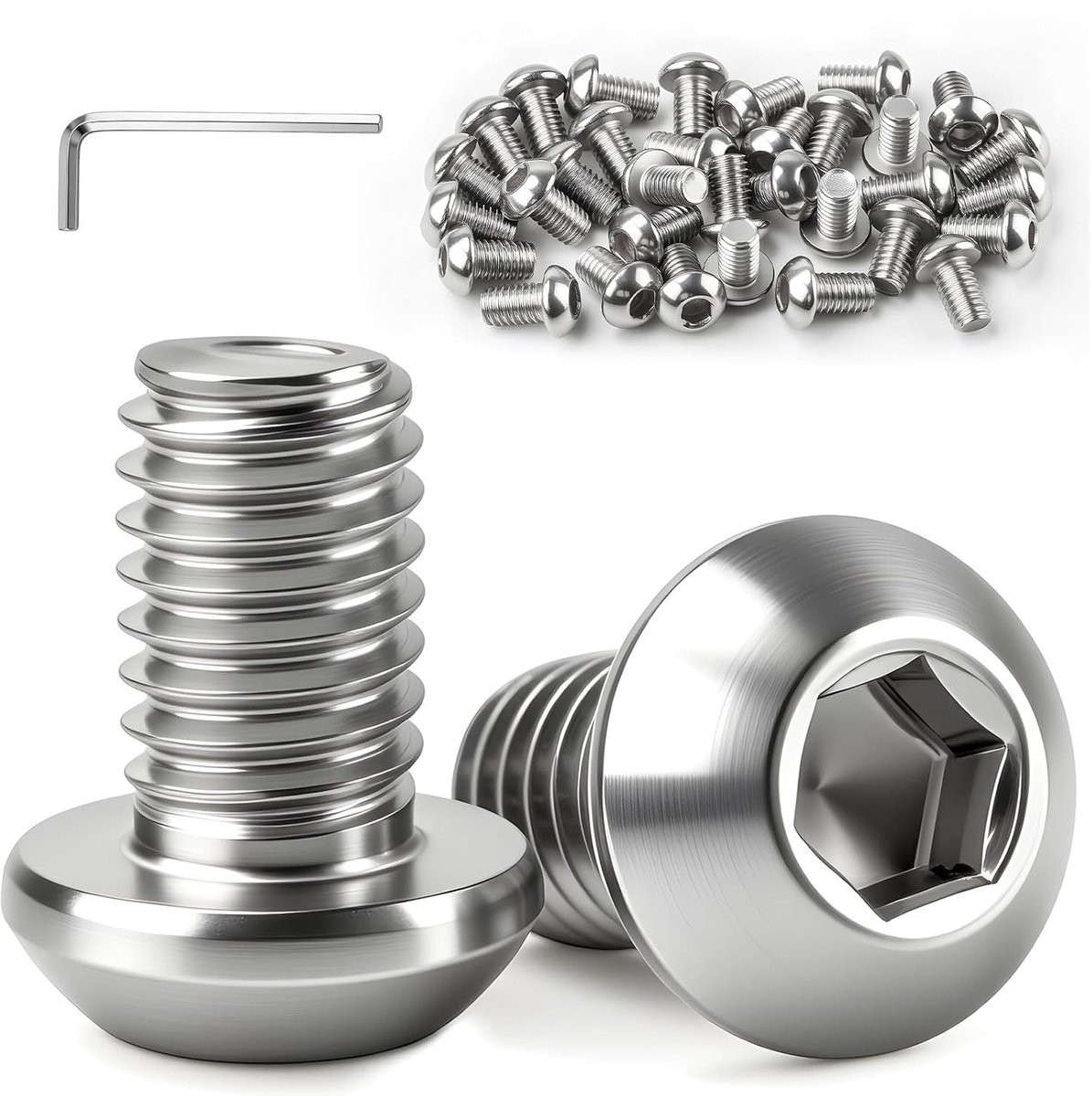 M3x6MM Lens Head Screws Hex Socket 304 Stainless Steel Flat Head Screws Lens Head Screws M3 Stainless Steel Round Head - ShopVlot
