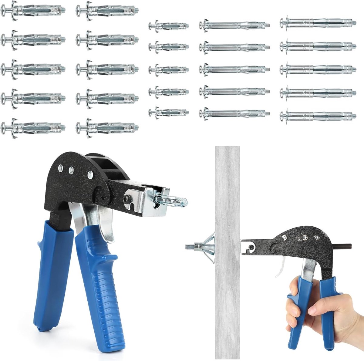 Cavity Mount Mounting Kit, Hollow Wall Plugs Set with Mounting Pliers and 30 Metal Plugs - ShopVlot