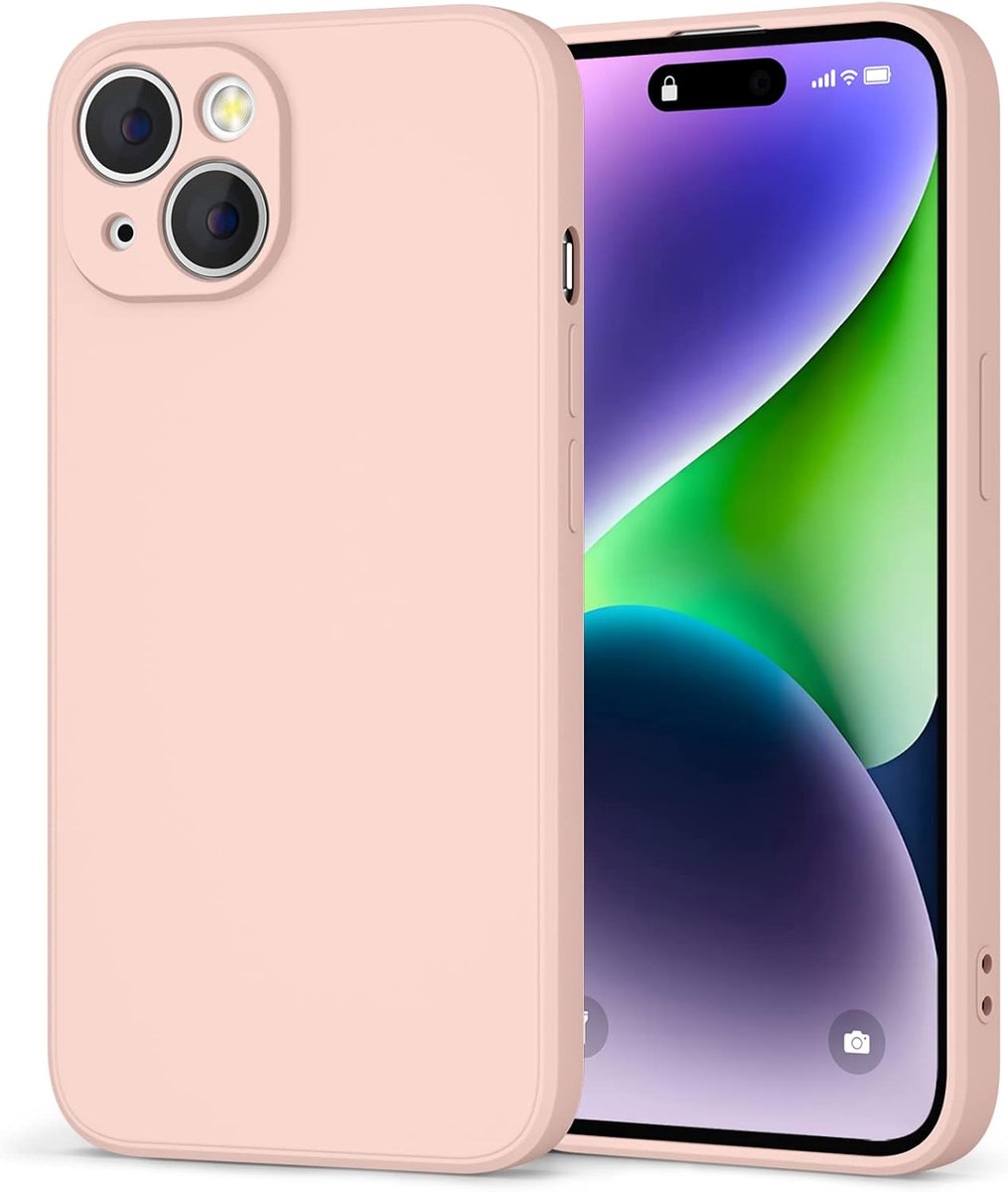 AK Beschermhoes voor iPhone 14 Cover, volledige beschermhoes van vloeibare siliconen met zachte microvezel-coating - ShopVlot