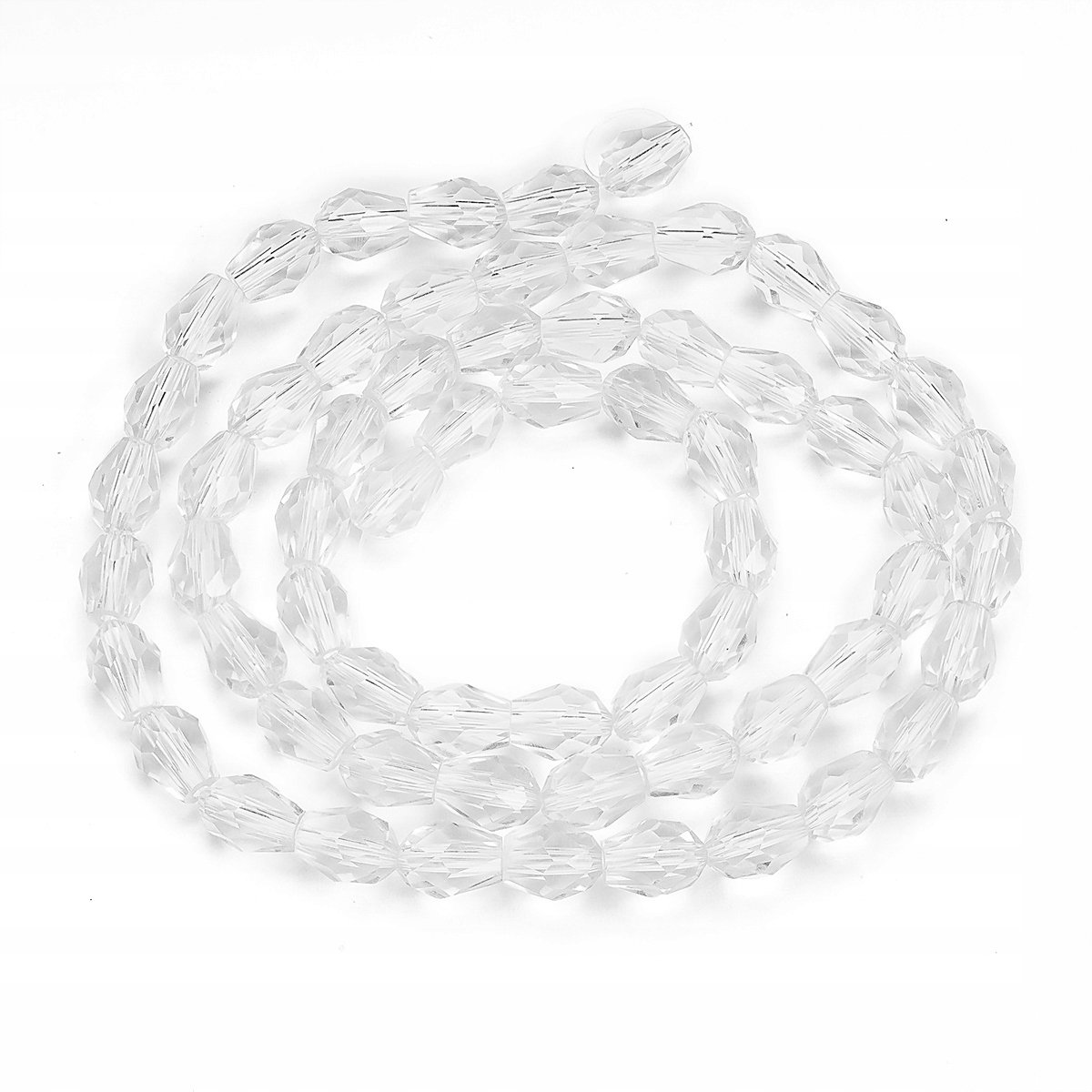 Merkloze Glazen Druppels Koraaltjes, Helder, Facet, 8x6mm, 62st