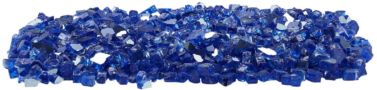 Hittebestendige Glasstenen, 15,88 Kg, 12,7 mm Reflecterende Glasparels voor Vuurkorven en Haarden, Decoratief Glas voor Vuurplaatsen, Kobaltblauw