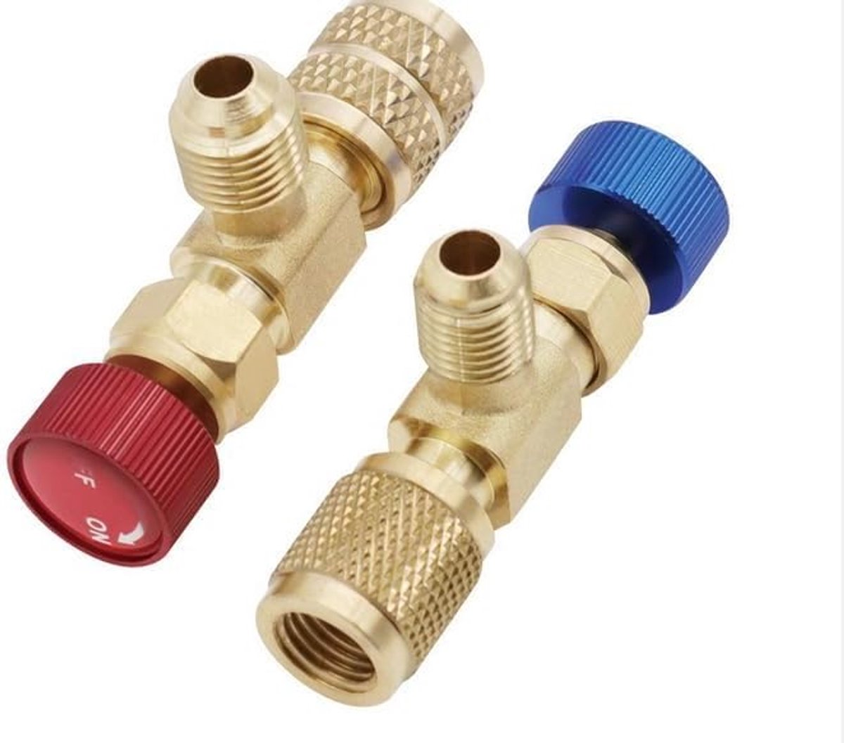 2pcs cold filling safety valve quick release air conditioning adapter for R410A R22, copper construction, for cooling - ShopVlot