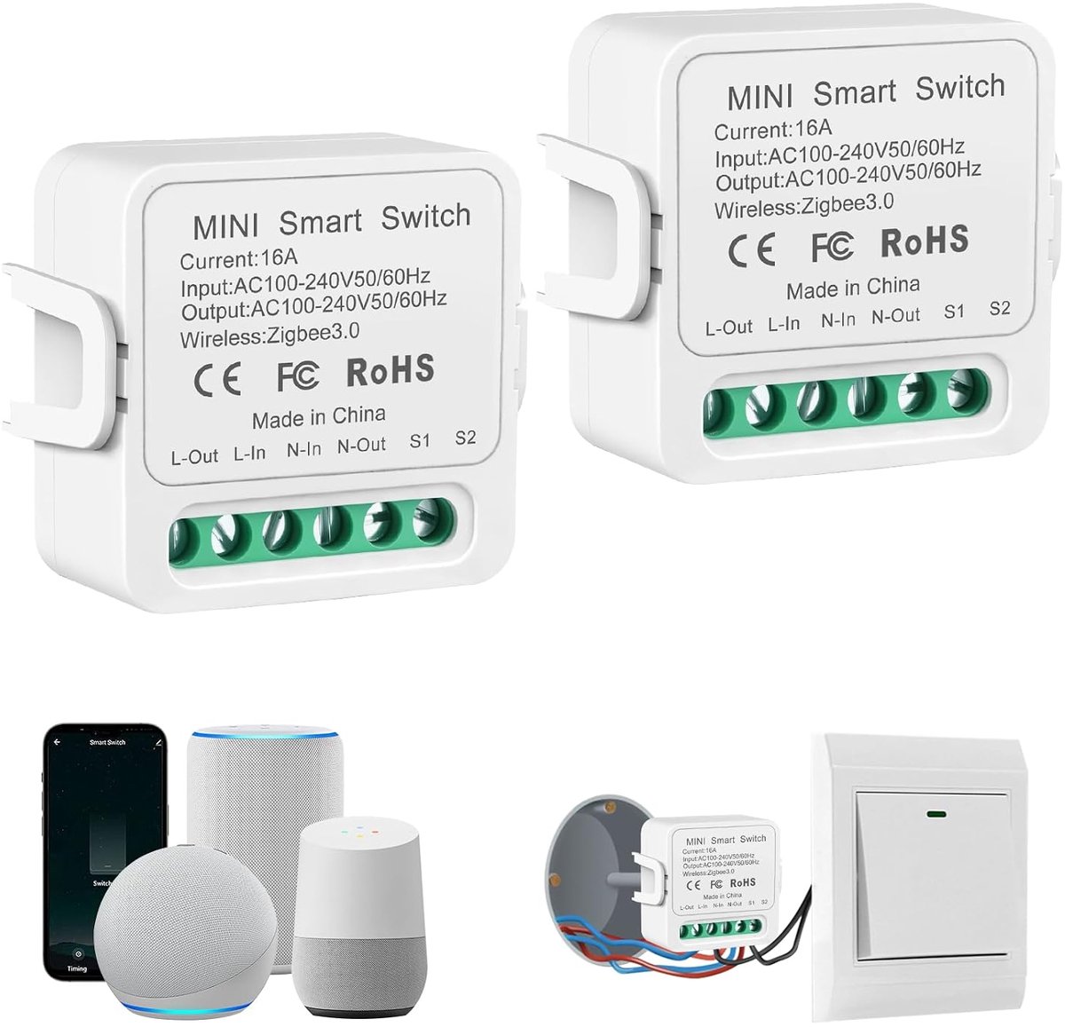 Zigbee3.0 Smart Switch, Alexa Light Switch, Smart Light Switch Module, Intelligent Voice Control, Compatible - ShopVlot