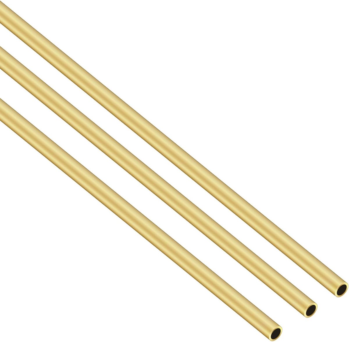 Brass Round Tube, 4mm OD x 0.5mm Wall Thickness 300mm Length Metal Seamless Straight Tube for DIY Crafts (3PCS) - ShopVlot