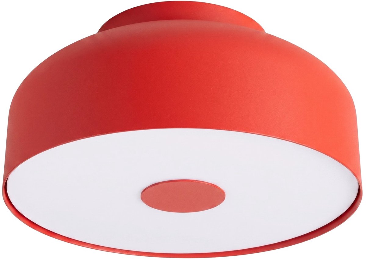 Sollux Lighting Plafondlamp OMIQ - E27 - rood - staal/PVC - 30x30x15cm