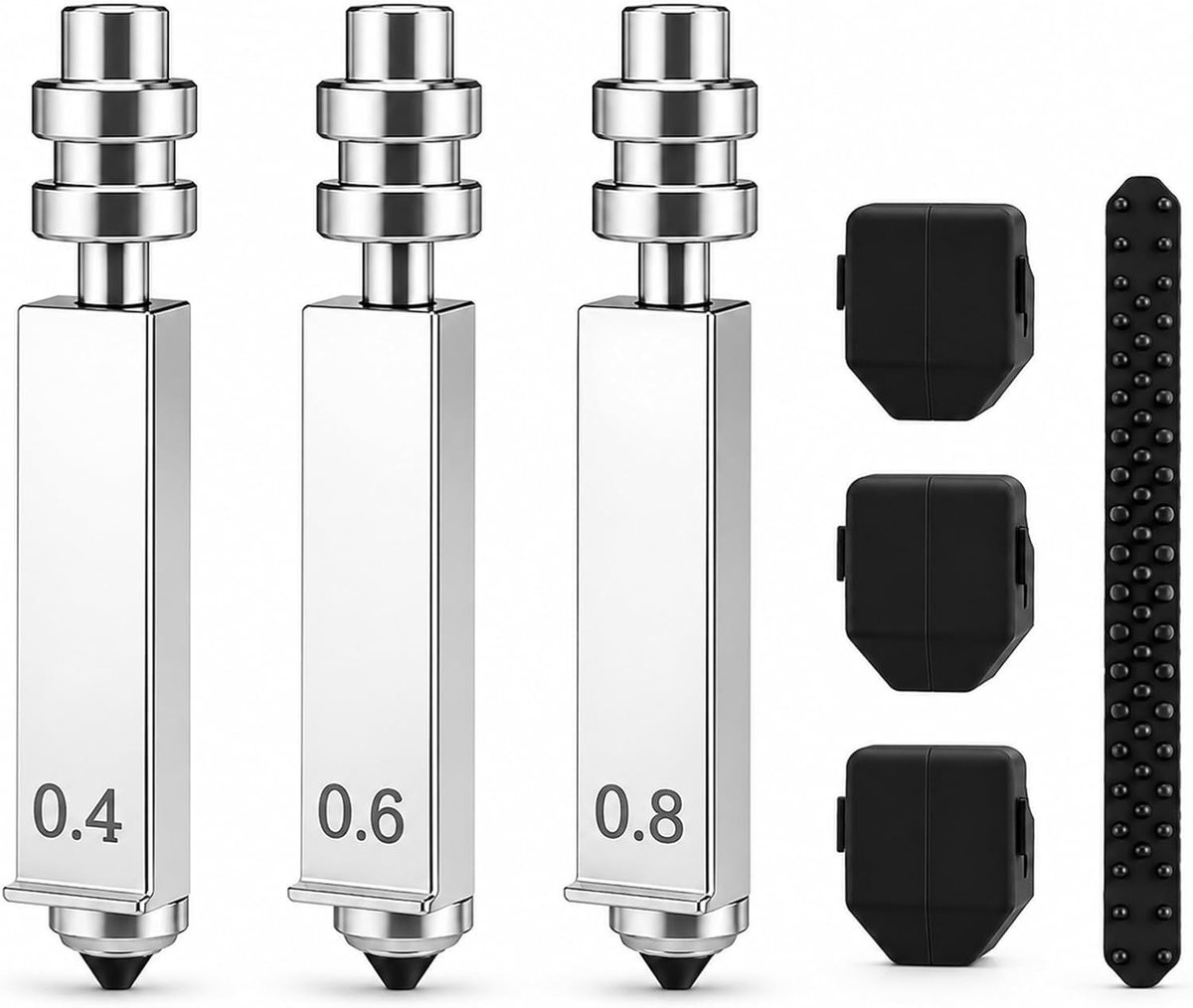 3 stuks compatibele sproeierset voor Anycubic Kobra X, gehard stalen mondstuk 0,4 mm 0,6 mm 0,8 mm, hoge temperatuur - ShopVlot