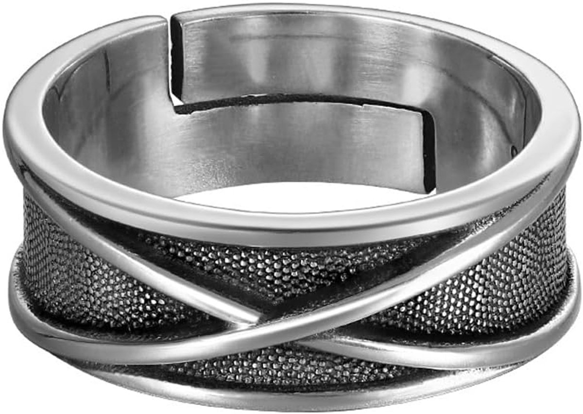 1 x rings for men and women, adjustable cut rings, high-gloss polished surface, fashion jewellery - ShopVlot