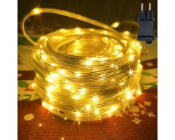 Hopelit lichtsnoer voor buiten, 30 m, 300 LED's, warm wit, 8 modi, lichtsnoer voor binnen met stekker, timer - ShopVlot