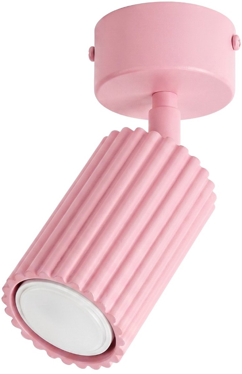 Sollux Lighting Plafondlamp Karbon - GU10 - roze - aluminium - 7x7x18cm