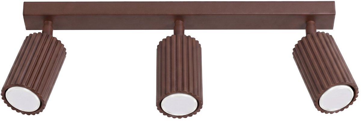 Sollux Lighting Plafondlamp Karbon - GU10 - bruin - aluminium - 45x6.5x16.5cm