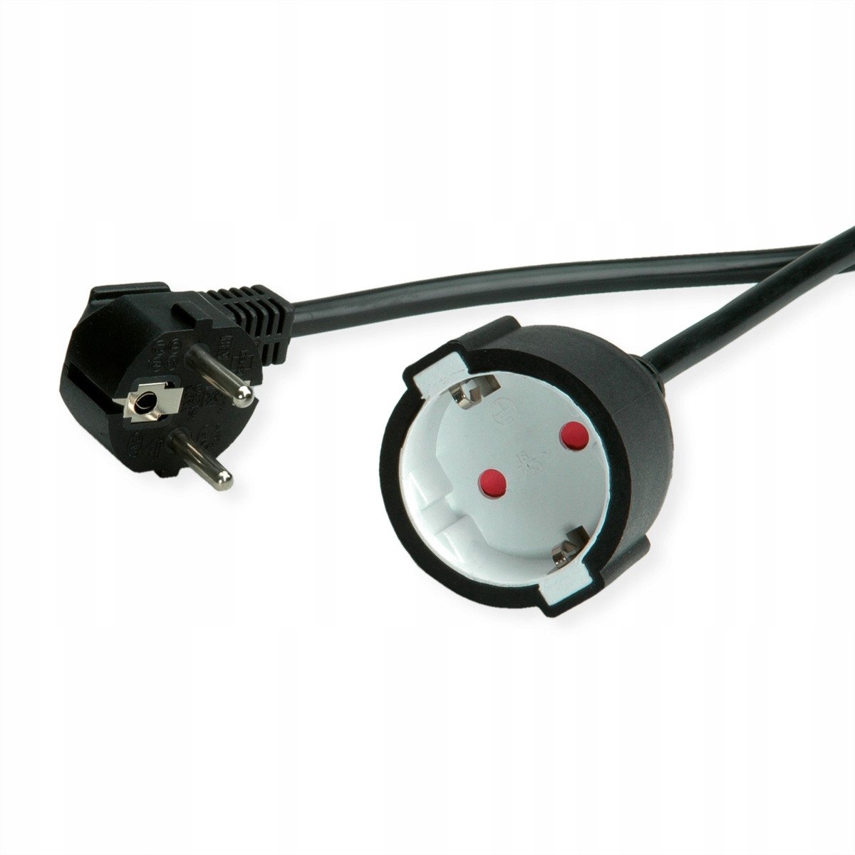 VALUE Verlengkabel 3-polig Duits 230V Zwart 3m
