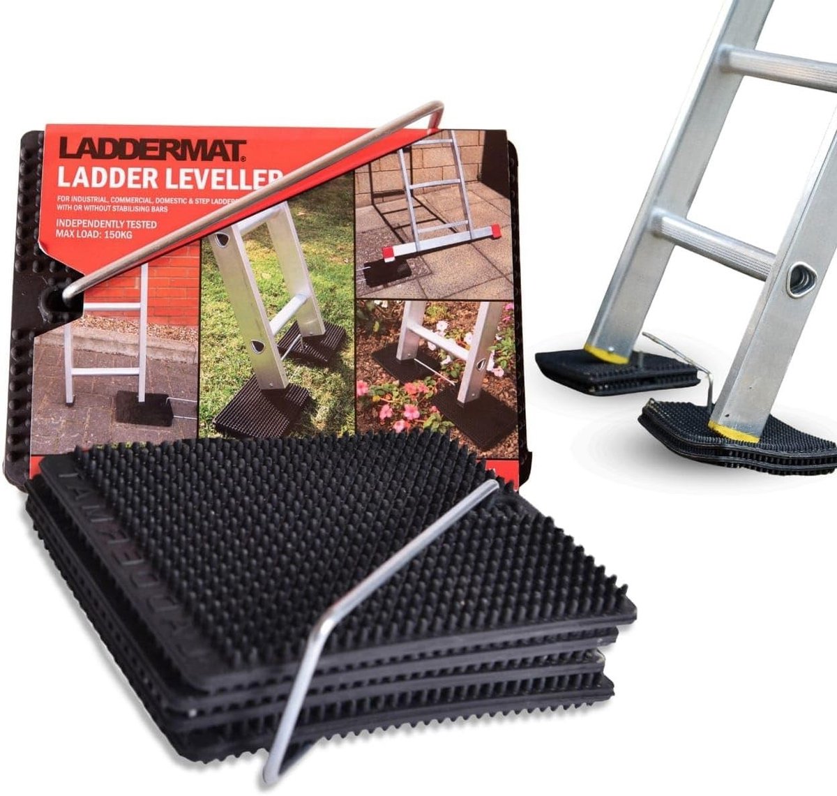 Ladder Leveler - Zwart - 30 x 30 cm - Duurzaam Anti-Slip Materiaal - Voor Tuinwerk en Klussen